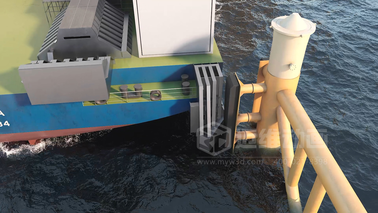 3萬噸級平臺浮托安裝三維動畫展示(圖3) 3萬噸級平臺浮托安裝三維動畫展示(圖3)