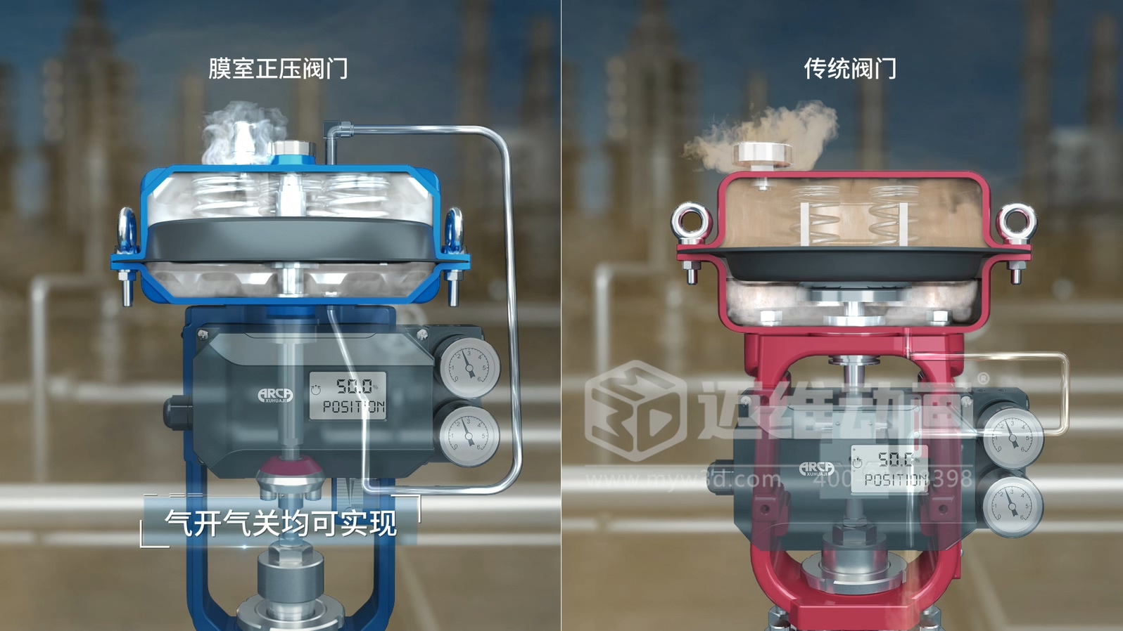閥門工作原理太復(fù)雜？三維動畫動態(tài)演示讓客戶一看就懂！(圖1)
