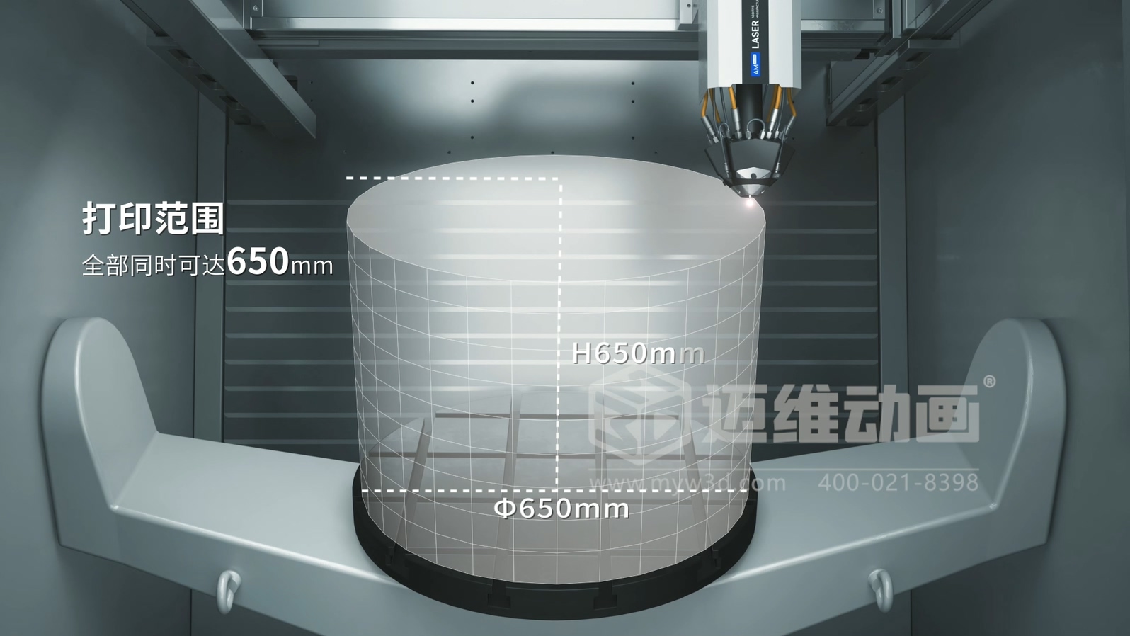 想讓客戶秒懂你的 3D 打印機(jī)？用三維動(dòng)畫展示激光送絲設(shè)備生產(chǎn)工藝，接單更輕松(圖1)