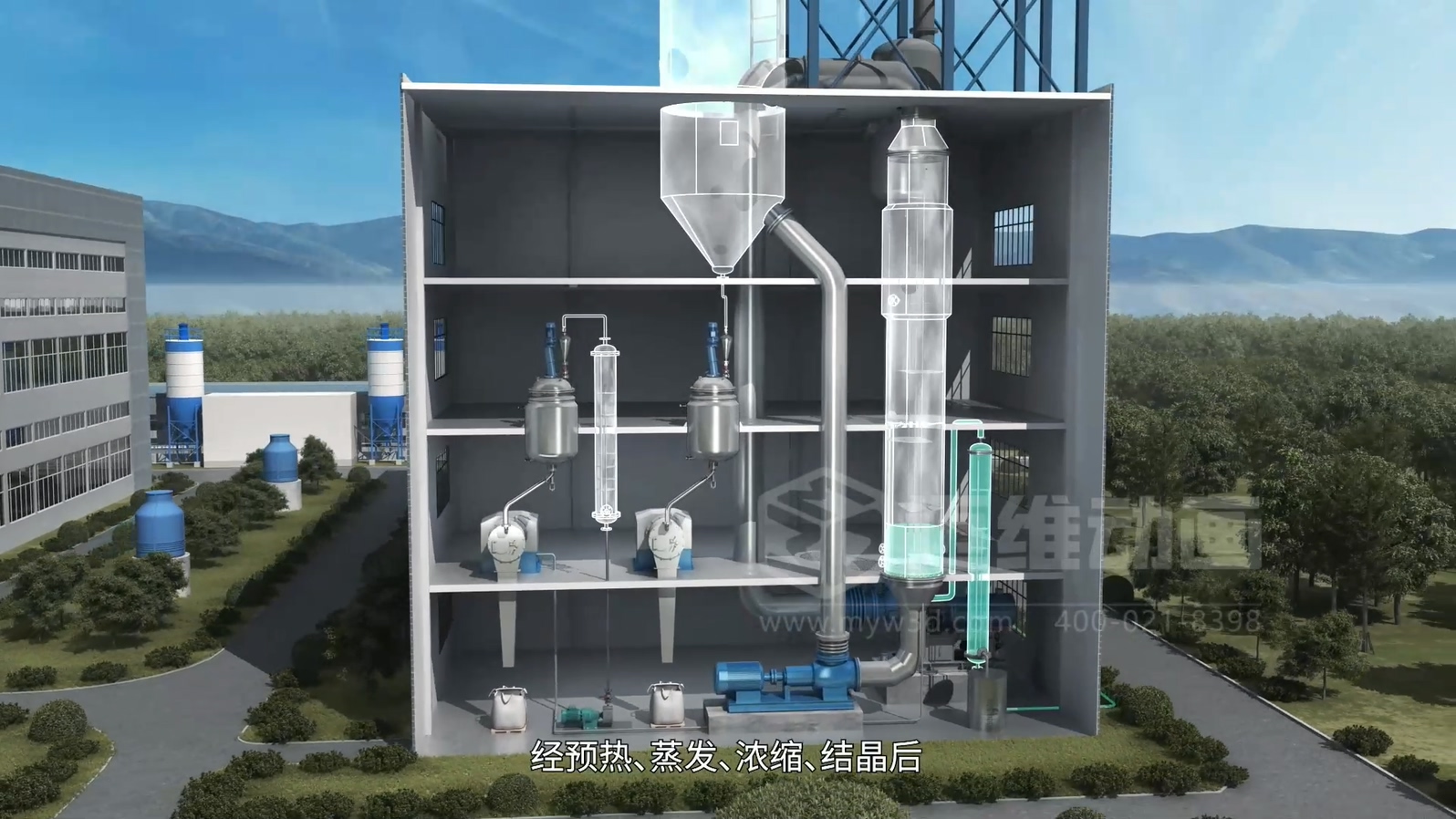 生活垃圾焚燒飛灰 “水洗 + 熔融” 資源化處理技術三維動畫(圖6) 生活垃圾焚燒飛灰 “水洗 + 熔融” 資源化處理技術三維動畫(圖6)
